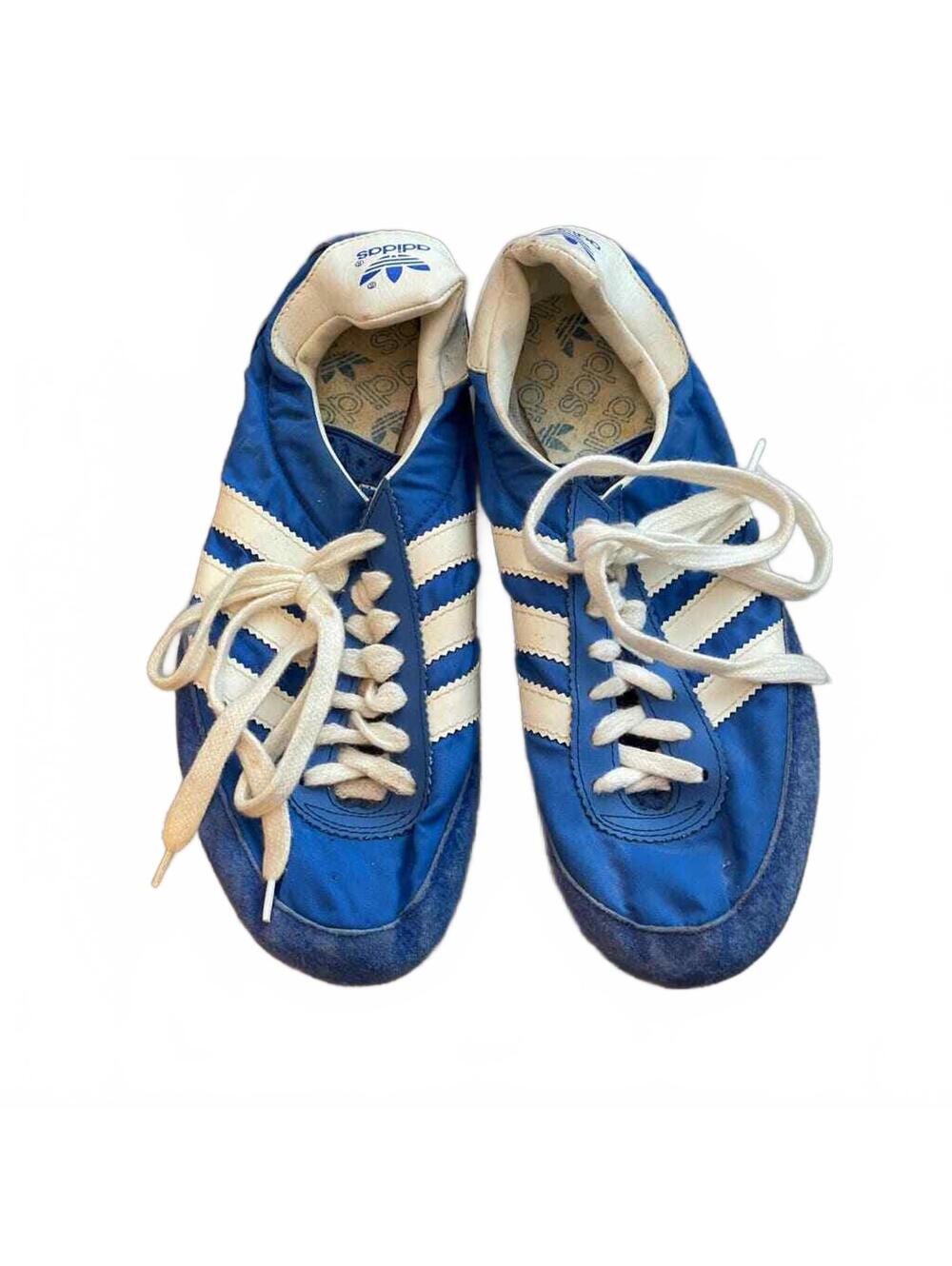 VTG Nylon Adidas Track Spikes Blue/White Collector